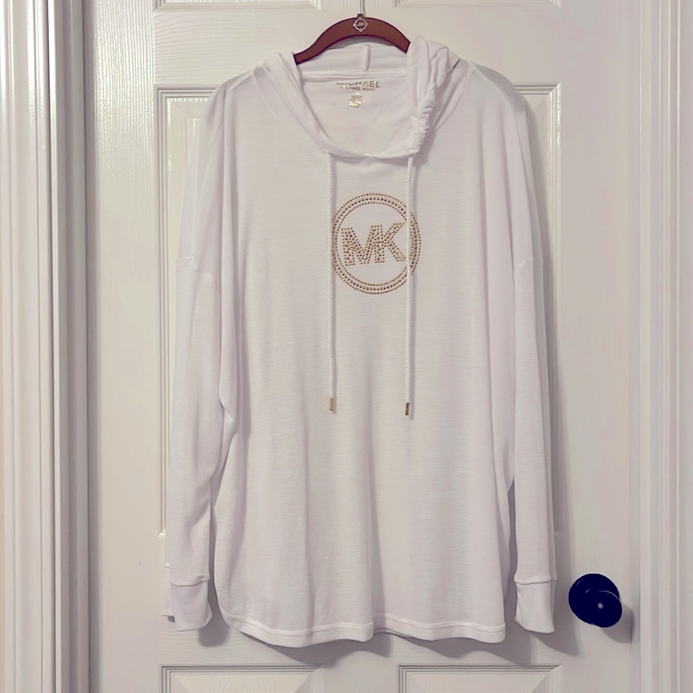 Michael Michael Kors White and Gold Hoodie